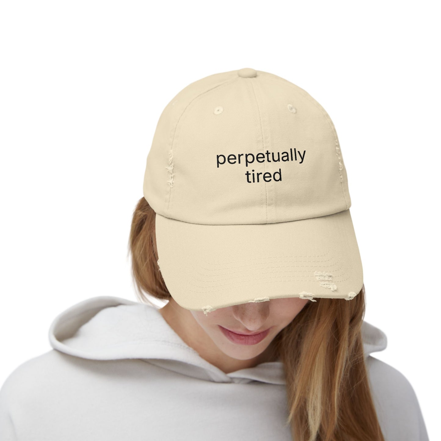 Perpetually Tired - Unisex Distressed Cap